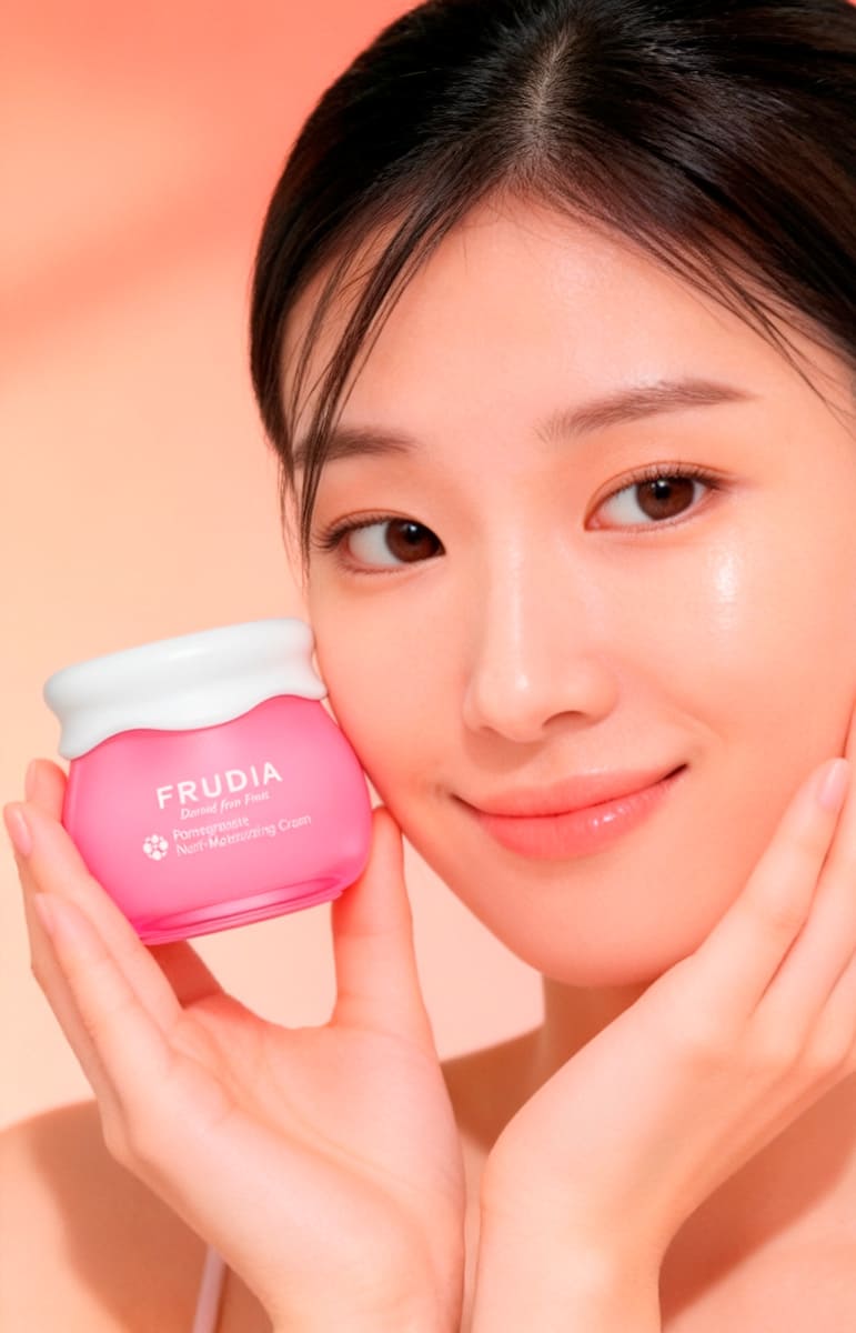 Modelo con producto Frudia